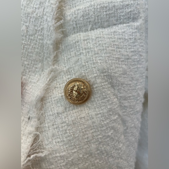 Tweed Blazer with gold buttons. Size Small. - Picture 7 of 9